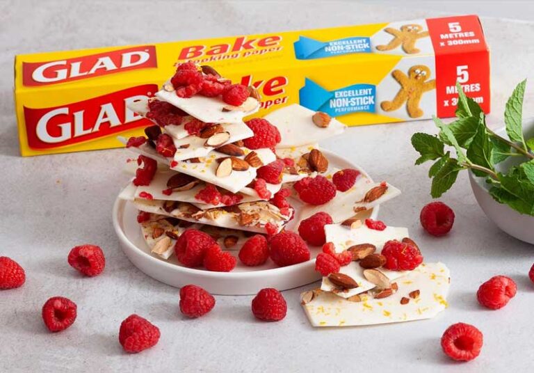 Almond and Raspberry White Chocolate Bark